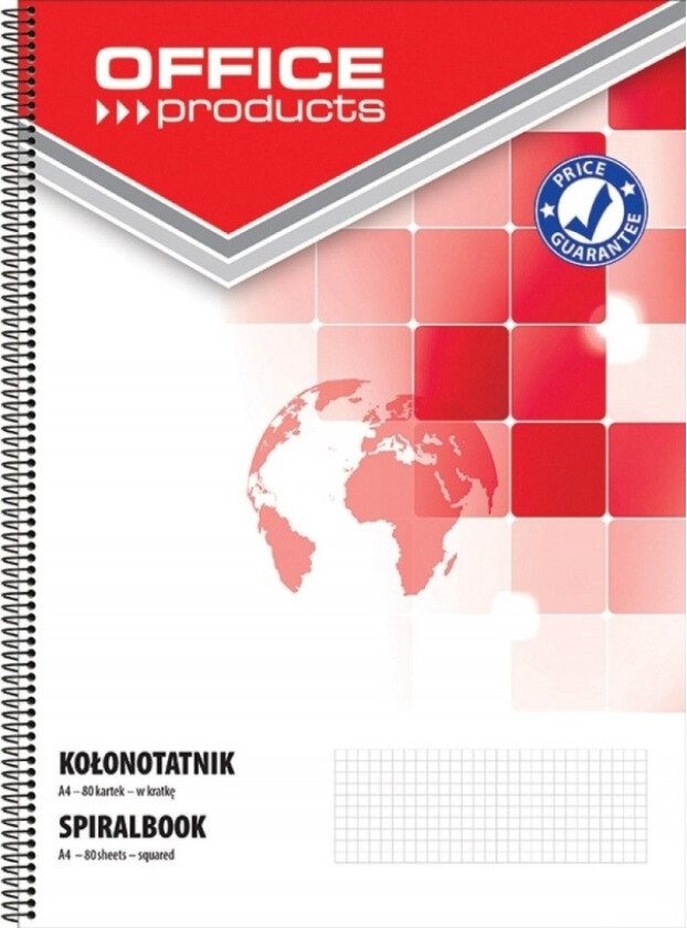 Kontorprodukter Kontorprodukter Notatbok, A4, Kvadratisk, 80 Ark, 60-80 G/M2, Perforert