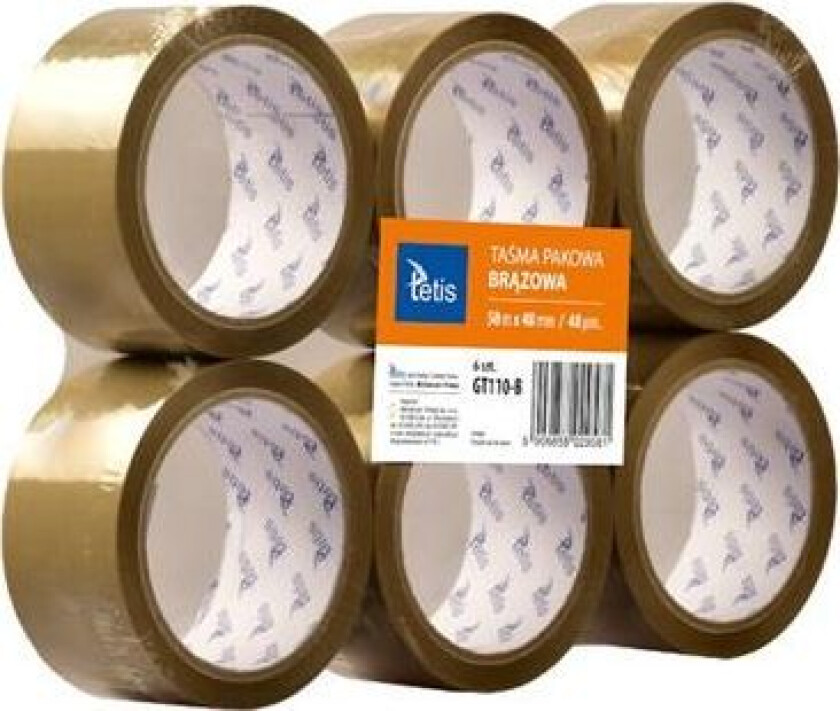 Tetis Brown Pakketape 6 Stk.