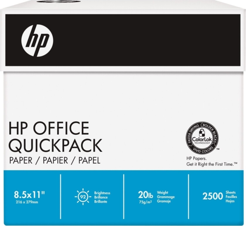 Hp Kopipapir Bright White A4 (210 X 297 Mm) 80 G/M² - 2500 Ark (Chp113)
