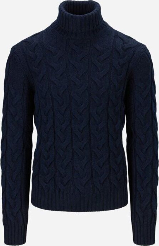 Turtle Neck Cable - Navy Blå 54