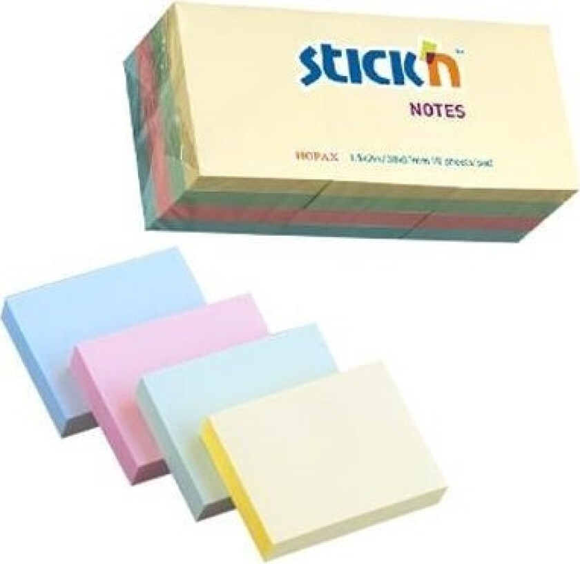 Stickn Selvklebende Notatbok Pastellblanding 4 Farger (240568)