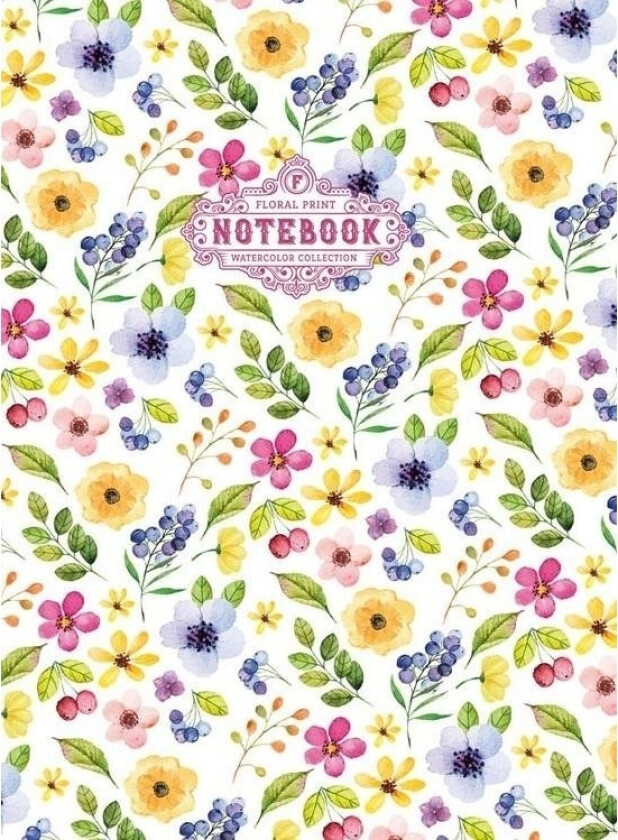 Frisk Dekorativ Notatbok 64 Sider, Rutete, Rose Blomster