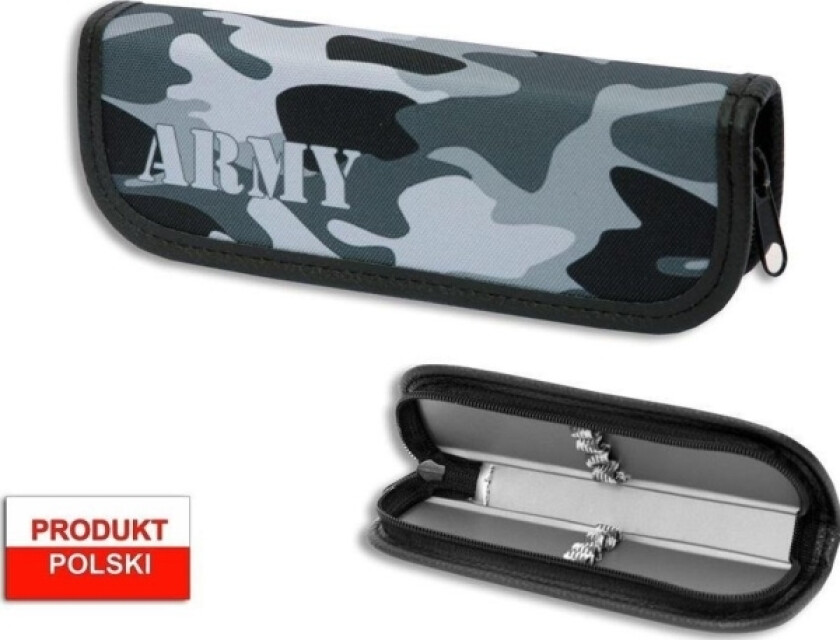 Warta Pennal Skolepenal War-1224, Hard, Liten, Camo Grå Wa