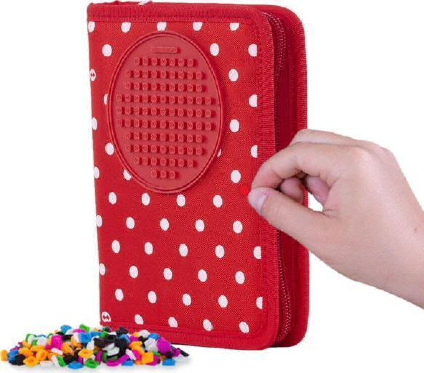 Pencil Case Pixie School Pencil Case With A Zipper, Pixie Crew, Dots, Red Panel