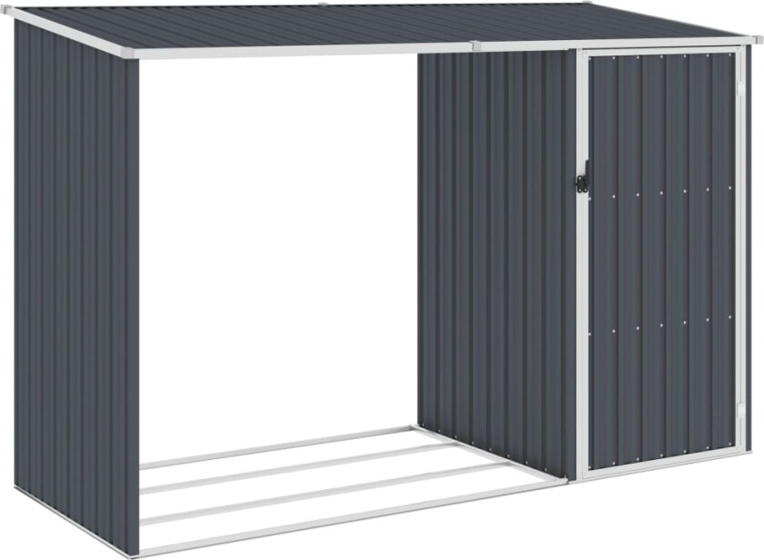 Vedskjul antrasitt 245x98x159 cm galvanisert stål