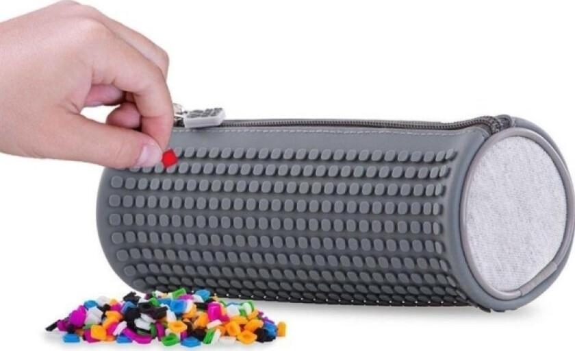 Cass Film Pennal Rund Pennal Med Glidelås Med Grå Panel