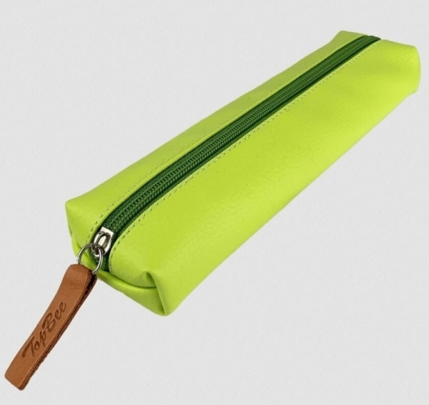 Bee-Bee Pennal Dachshund Pennal, Øko-Skinn, Lime Pastell