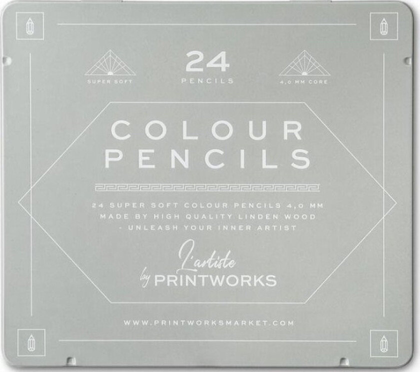 Printworks-Sett Med 24 Fargestifter. Klassisk