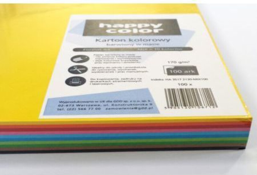 Happy Color A4 Kopipapir 170G Blanding Av Farger 100 Ark