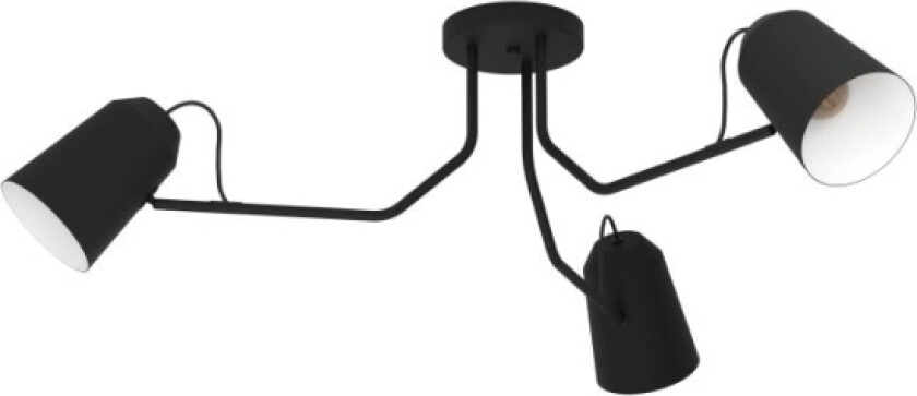 Eglo Loreto, 3 Ampuller, E27, Ip20, Sort, Hvit