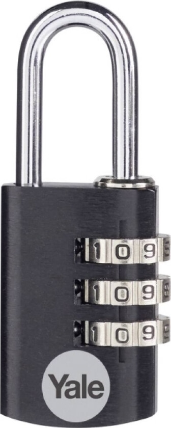 Ye3cb/20/121/1/Bk Hengelås 20 Mm Svart Kombinasjonslås (Ye3cb/20/121/1/Bk)