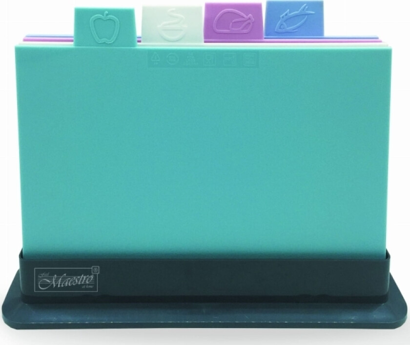 Maestro Skjærebrett I Plast, 4 Stk. Med Stativ