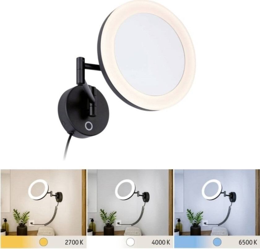 Bilde av Masua 71149 Led-Spejllampe 4 W Varmhvid Sort (Mat)