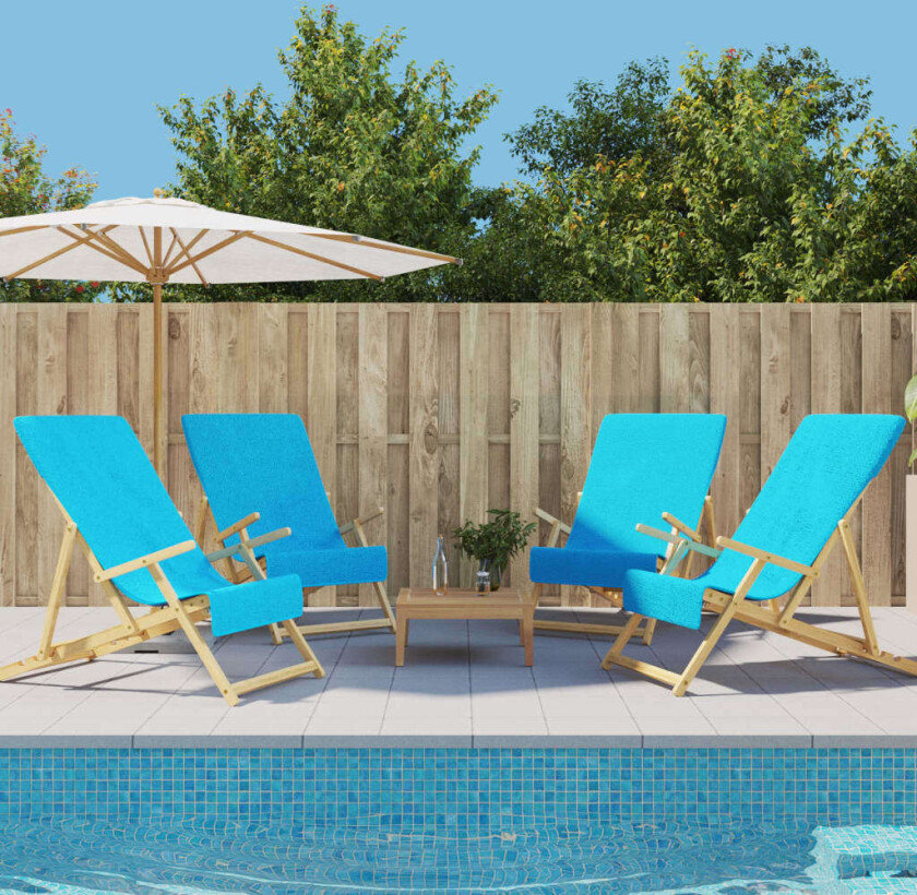 Strandhåndklær 4 stk turkis 60x135 cm stoff 400 GSM