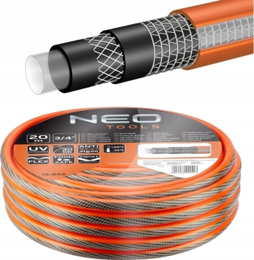 Neo Hageslange Profesjonell 3/4" 20M 6 Lag (15-843)