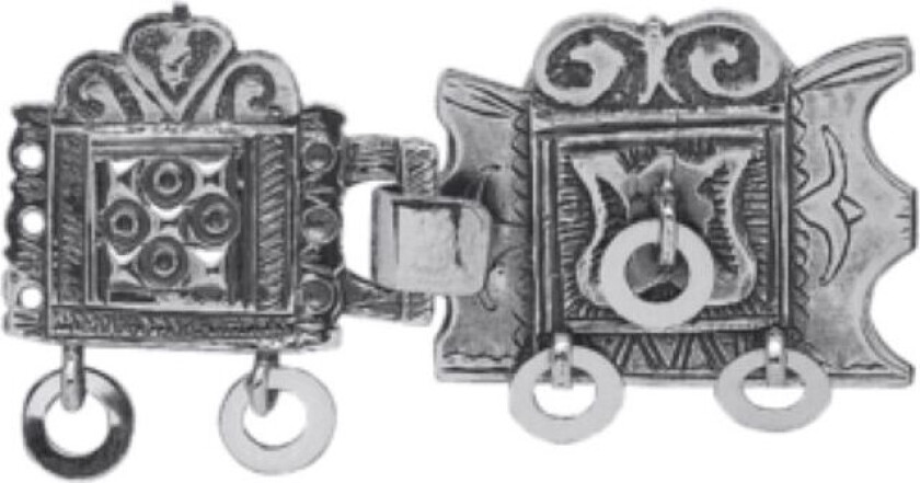 Beltespenne Romsdal med Ringløv i 830 oksidert sølv