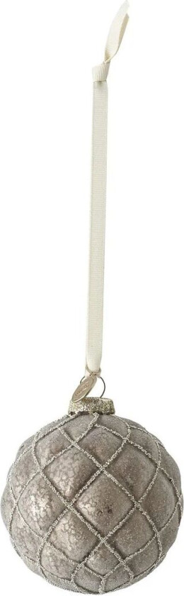 Norille julekule rutet Ø 8 cm Antique brown