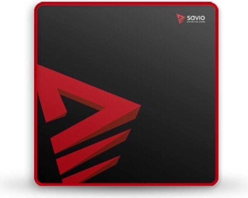 Savio Turbo Dynamic S, Sort, Rød, Bilde, Stoff, Gummi, Antiskliunderlag, Musematte Til Gaming