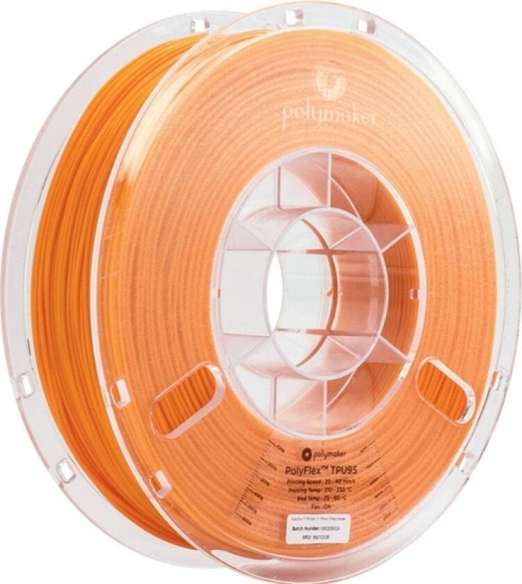 Polymaker Pd01006 Polyflex Tpu-95A Filament Tpu Fleksibel 1.75 Mm 750 G Orange 1 Stk