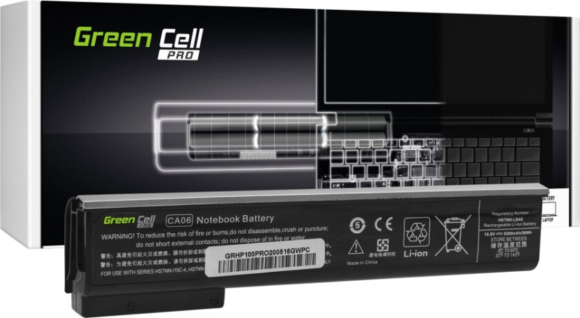 Green Cell Pro - Batteri Til Bærbar Pc (Tilsvarer: Hp Ca06xl, Hp Ca06) - Litiumion - 6-Cellers - 5200 Mah - Svart - For Hp Probook 640 G1 Notebook, 6
