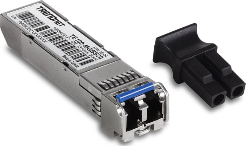 Trendnet Te100-Mgbs20 - Sfp (Mini-Gbic) Transceivermodul - 1Gbe - 1000Base-Lx, Fiberkanal - Lc-Enkeltmodus - Opp Til 20 Km - 1310 Nm - Taa-Samsvar