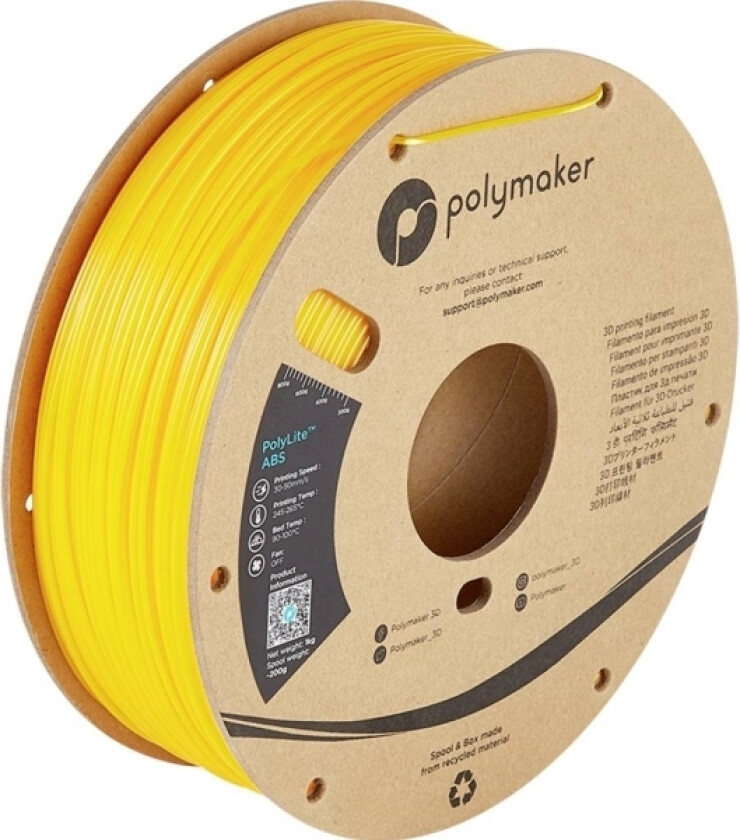 Polymaker Pe01016 Polylite Filament Abs-Plast Lugtsvag 2.85 Mm 1000 G Gul 1 Stk