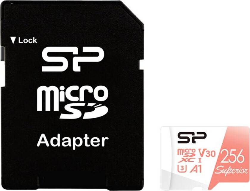 Superior - Flashminnekort (Microsdxc Til Sd-Adapter Inkludert) - 256 Gb - A1 / Video Class V30 / Uhs-I U3 / Class10 - Microsdxc Uhs-I