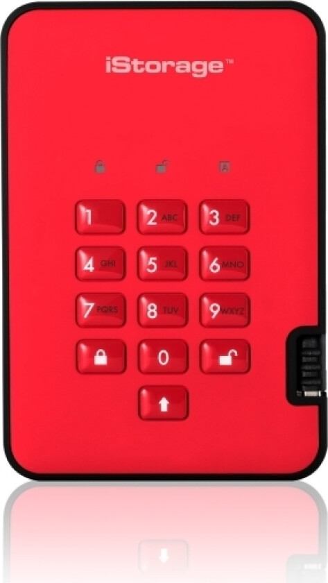 Istorage Diskashur 2, 3000 Gb, 3.2 Gen 1 (3.1 Gen 1), 5400 Rpm, Rød