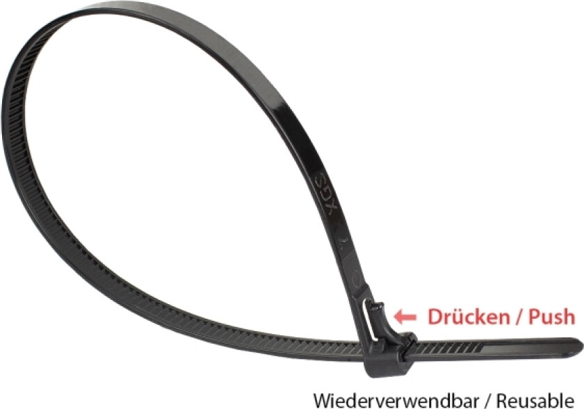 Kab-R15s72, Frigjørbart Buntebånd, Nylon, Svart, 3,5 Cm, 441 N, V2