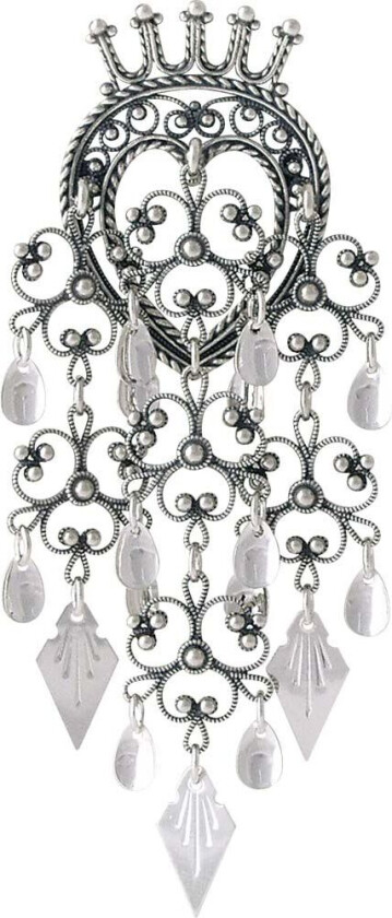 Sølje i 830 oksidert sølv med spirløv