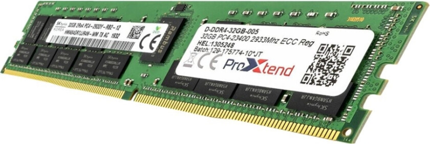 Proxtend - Ddr4 - Modul - 32 Gb - Dimm 288-Pin - 2933 Mhz / Pc4-23400 - Cl19 - 1.2 V - Registrert - Ecc
