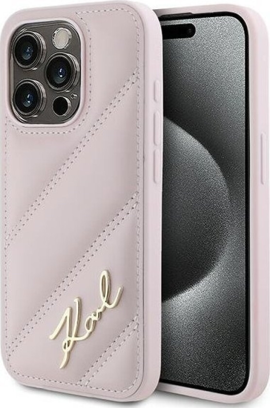 Klhcp15lpqdsmgp Iphone 15 Pro 6.1" Rosa/Rosa Hardcase Diagonal Quilted Script