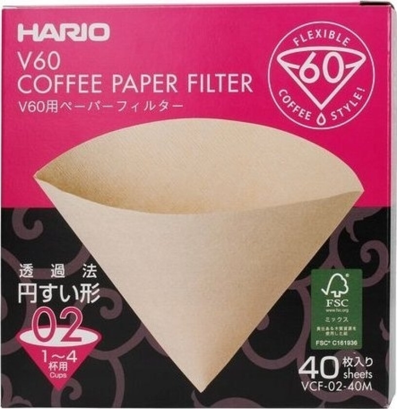 Hario Hario - Misarashi Brunpapirfiltre - V60-02 - 40 Stk
