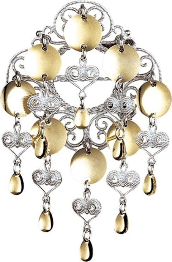 Sølje Nordland i 830 hvitt og forgylt sølv