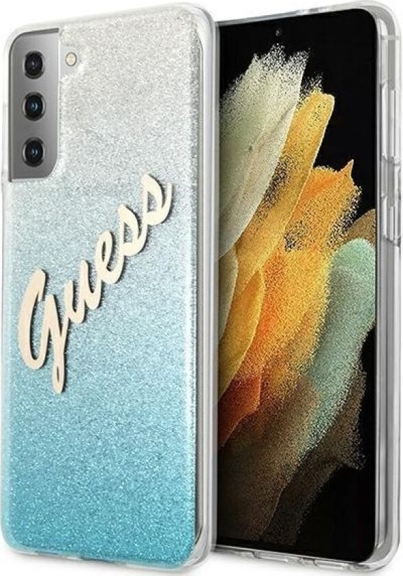 Case Guhcs21mpcuglsbl Samsung Galaxy S21 + Plus Blå/Blå Hardcase Glitter Gradient Script