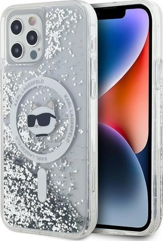 Klhmp12mlgchsgh Iphone 12/12 Pro 6.1" Hardcase Transparent Liquid Glitter Choupette Head Magsafe