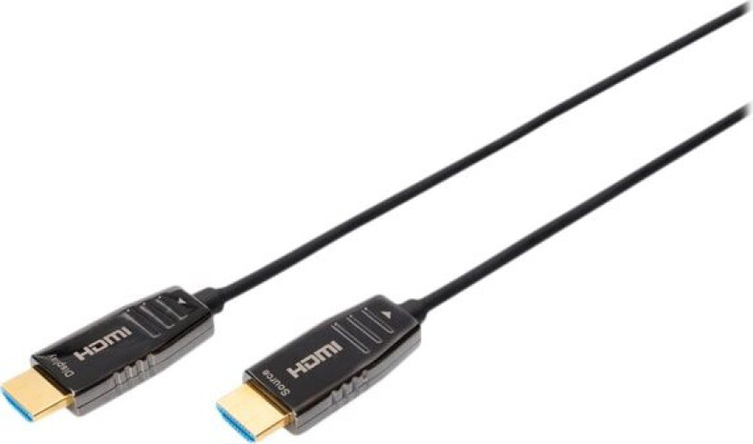 - Hdmi-Kabel Med Ethernet - Hdmi Plugg Til Hdmi Plugg - 15 M - Skjermet Hybrid Kobber/Fiber-Optikk - Svart - Active Optical Cable (Aoc), Støt