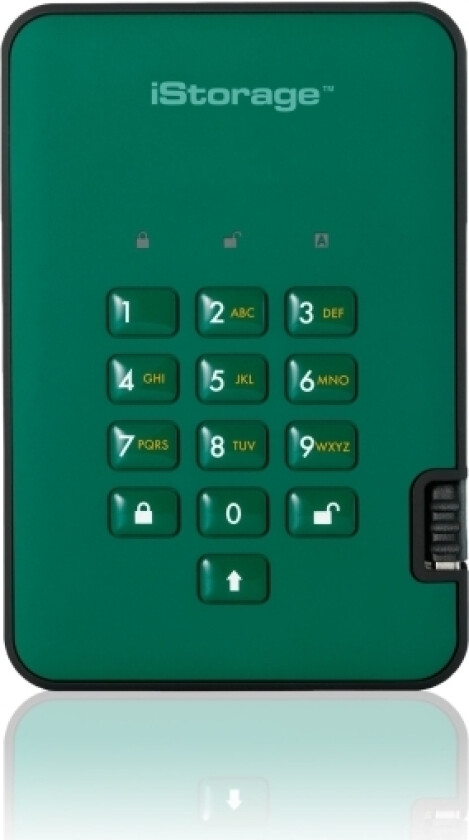 Istorage Diskashur 2, 5000 Gb, 3.2 Gen 1 (3.1 Gen 1), 5400 Rpm, Grønn