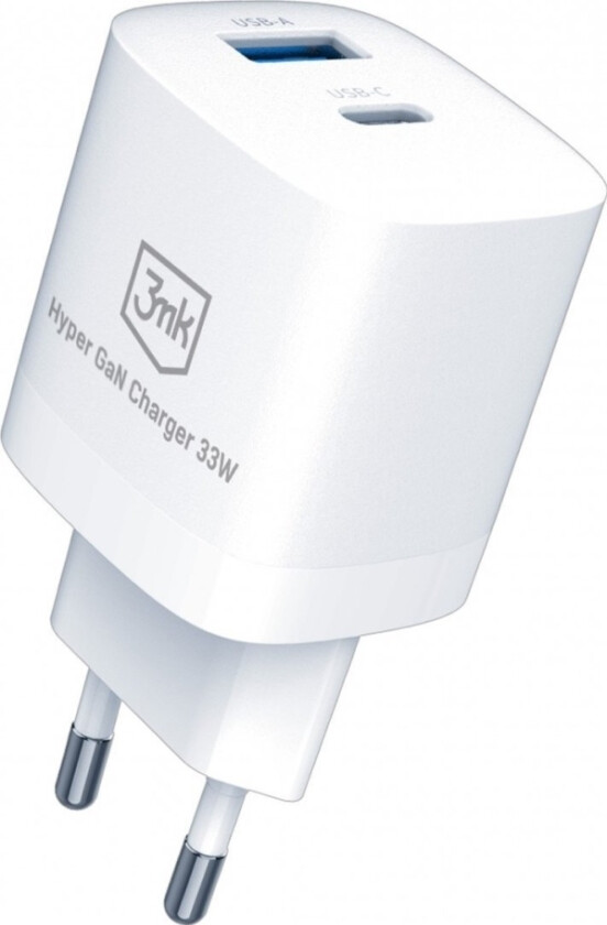 3Mk Hyper Gan-Lader 33W Strømforsyning 1Xusb-A + 1Xusb-C-Lader