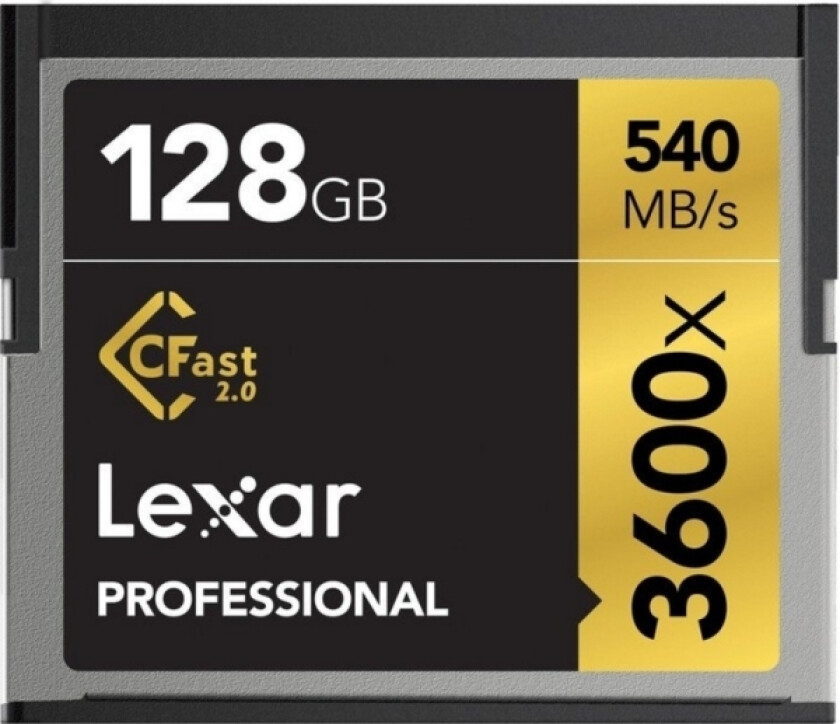 Lexar Cfast 2.0, 128 Gb, 128 Gb, Compactflash, 540 Mb/S