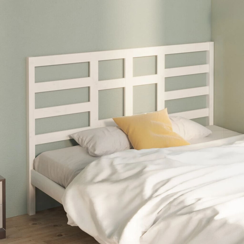 Sengegavl hvit 126x4x104 cm heltre furu