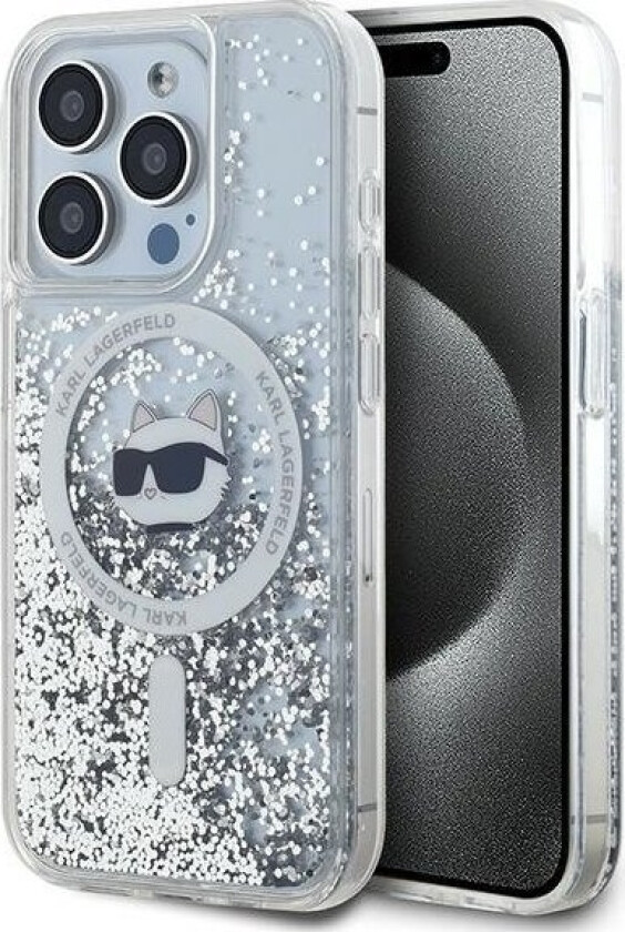 Klhmp13xlgchsgh Iphone 13 Pro Max 6.7" Hardcase Transparent Liquid Glitter Choupette Head Magsafe