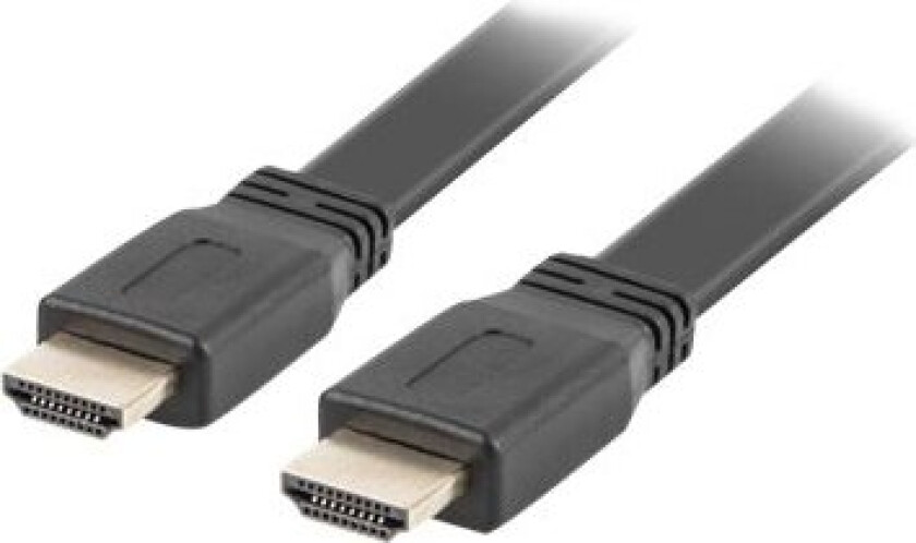 Lanberg - High Speed - Hdmi-Kabel Med Ethernet - Hdmi Hann Til Hdmi Hann - 3 M - Svart - Flat, 4K-Støtte, 1080P-Støtte