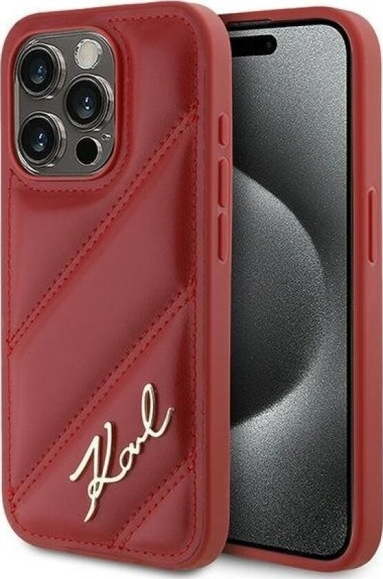 Klhcp15lpqdsmgr Iphone 15 Pro 6.1" Czerwony/Red Hardcase Diagonal Quilted Script