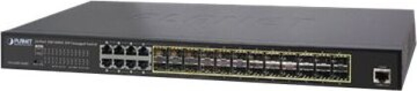 Planet Gs-5220-16S8cr - Switch - Styrt - 24 X Gigabit Sfp + 8 X Delt 10/100/1000 - Rackmonterbar
