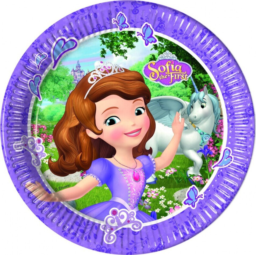 Papptallerken Sofia Den Første 23cm, pk/8