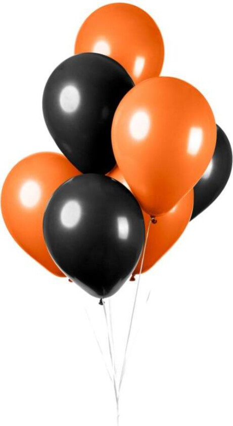 Ballonger -Svart og Oransje- pk/10