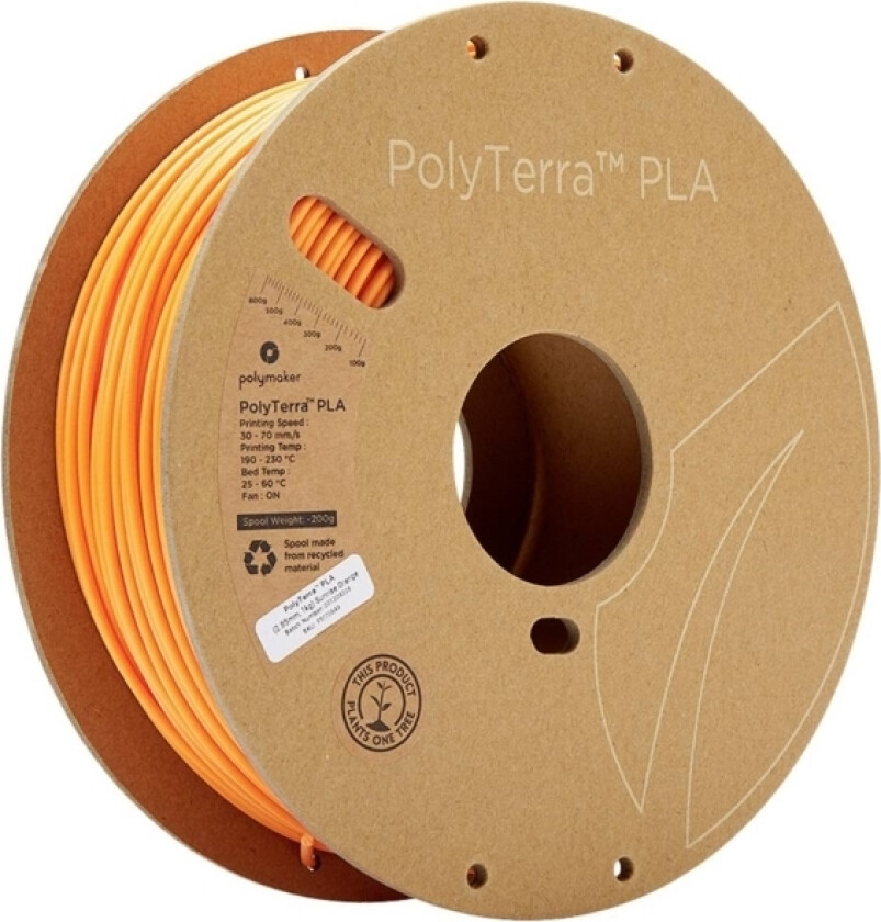 Polymaker 70849 Polyterra Pla Filament Pla-Plast 2,85 Mm 1000 G Oransje (Matt) 1 Stk.