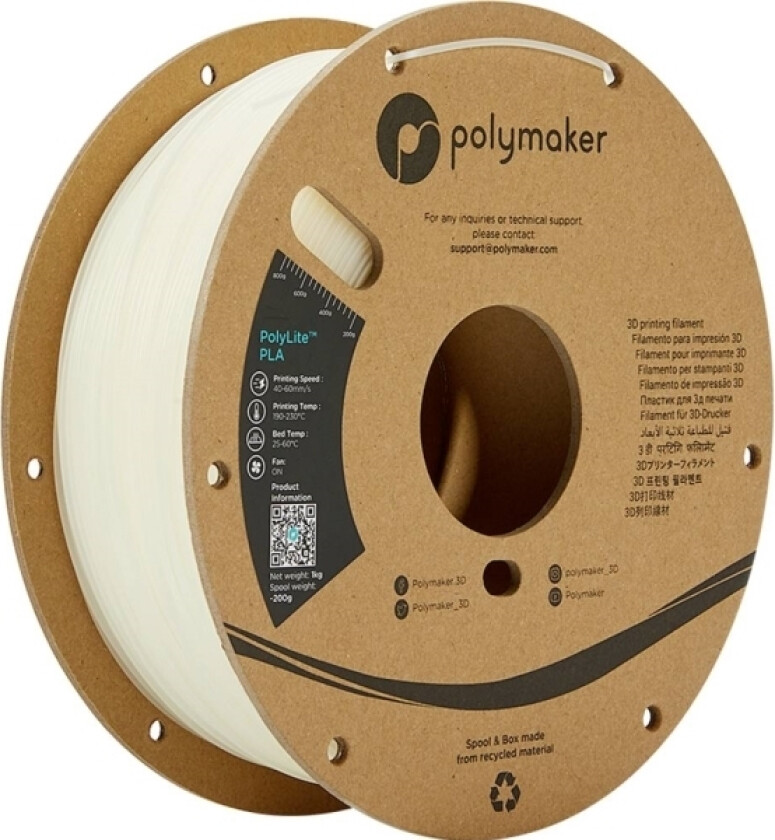 Polymaker Pa02026 Polylite Filament Pla-Plast 2,85 Mm 1000 G Natur 1 Stk.