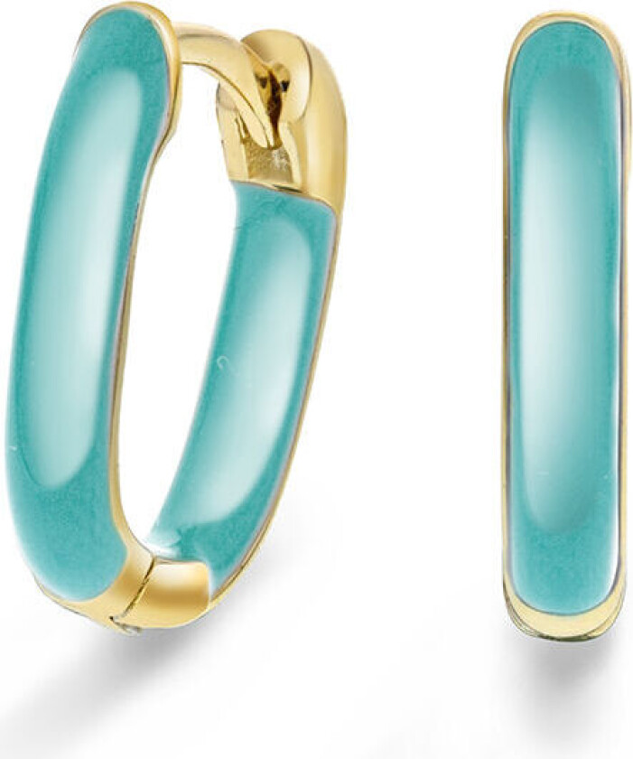 Bilde av , Emanuella turkise øreringer i 925 forgylt sølv